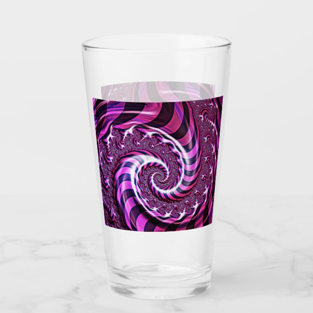 Pink und Black Spiral Illusion Glass Tumbler (Vorderseite)