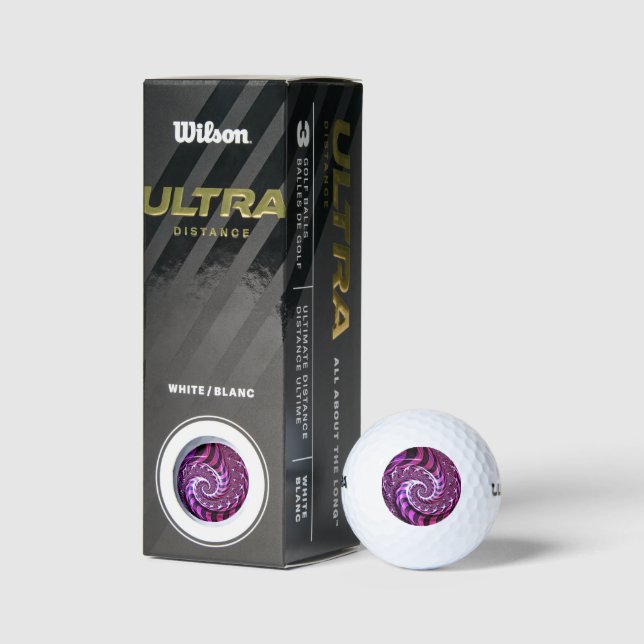 Pink und Black Spiral Illusion Golfball (Verpackungen)