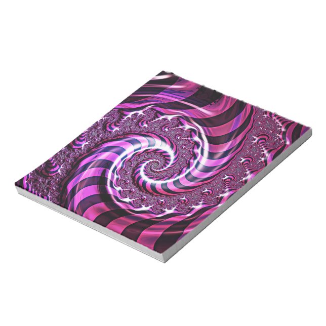Pink und Black Spiral Illusion Notizblock (Rotiert)