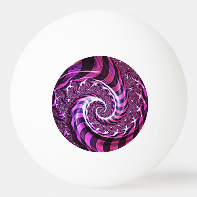 Pink und Black Spiral Illusion Ping Pong Ball Tischtennisball (Vorderseite)