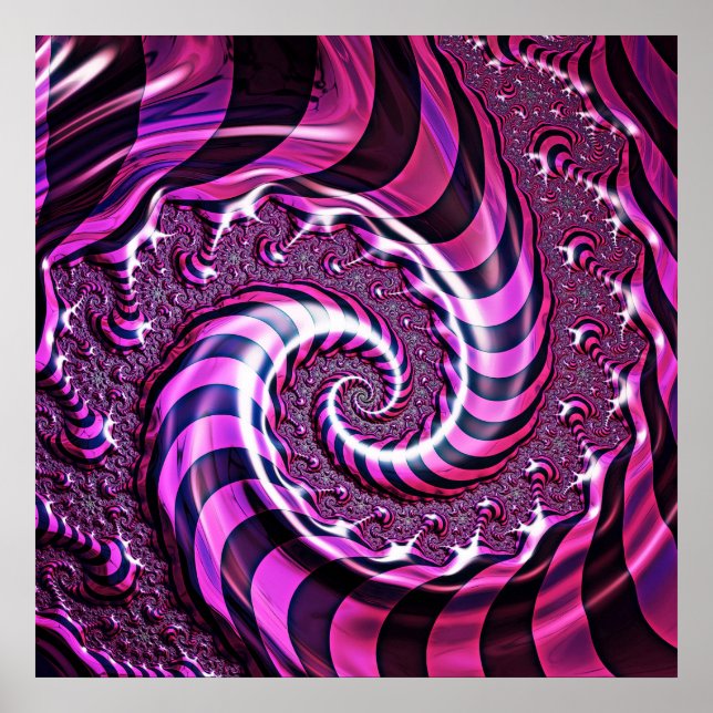 Pink und Black Spiral Illusion Poster (Vorne)