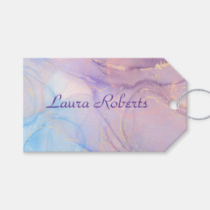 Pink- und Blau-Gold-Glitter-Marmor Geschenkanhänger