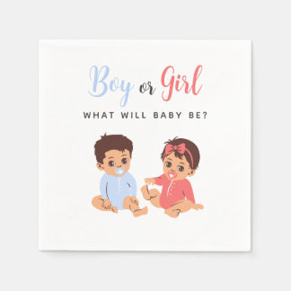 Pink und Blau Junge oder Mädchen Baby Geschlecht E Serviette