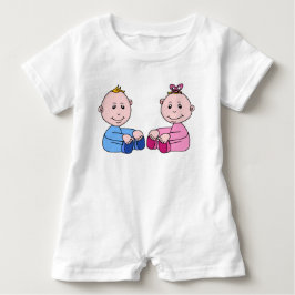 PINK UND BLAUE BABY TWINS  BABY STRAMPLER