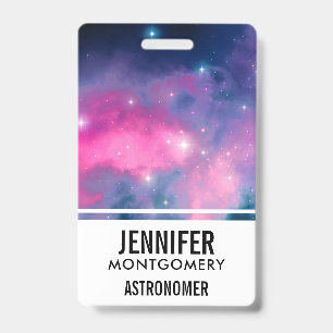 Pink- und Blaue Galaxie-Nebel- und Sternen-Abstrak Ausweis
