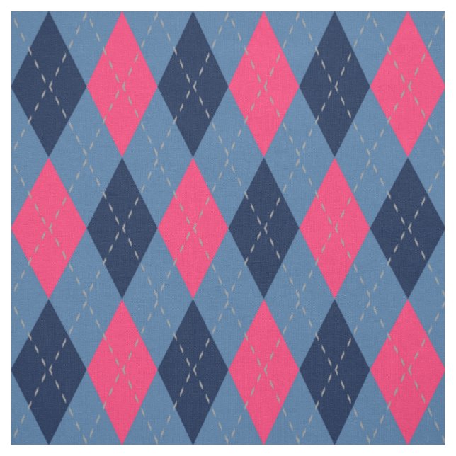 Pink und Blauer Raute Stoff (Muster)
