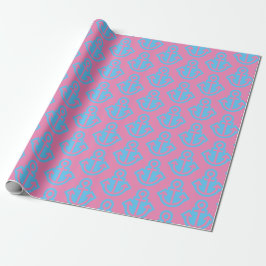 Pink und Blue Anchor Wrapping Paper Geschenkpapier