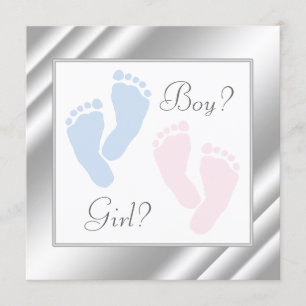Pink und Blue Baby Feet Gender Reveal Einladung