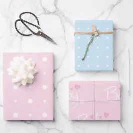 Pink und Blue Baby Geschenkpapier Set