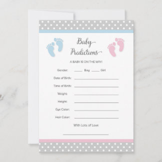 Pink und Blue Baby Predication Card
