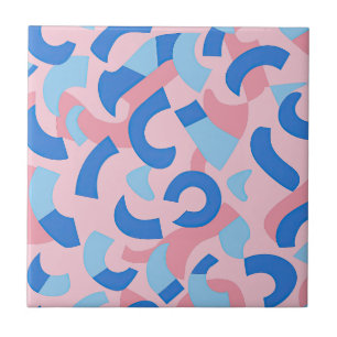Pink und Blue Doodle Muster Fliese