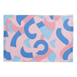 Pink und Blue Doodle Muster Kissenbezug