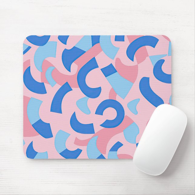Pink und Blue Doodle Muster Mousepad (Mit Mouse)