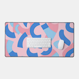 Pink und Blue Doodle Muster Schreibtischunterlage