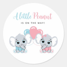 Pink und Blue Elephant Balloon Baby Shockaufkleber Runder Aufkleber