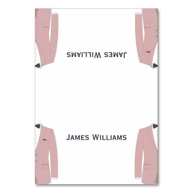 Pink und Blue Gay Wedding Place Cards Tischnummer (Vorderseite)