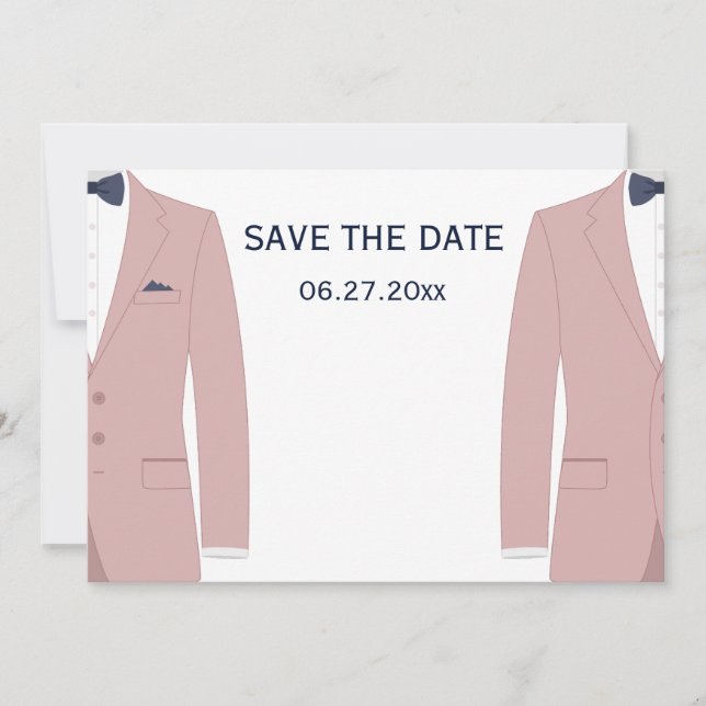 Pink und Blue Gay Wedding Save The Date (Vorderseite)