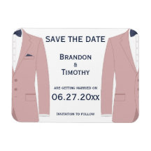 Pink und Blue Gay Wedding speichern die Datumsmagn