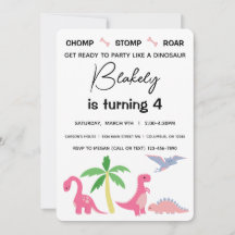 Pink und Blue Girl Dinosaur Geburtstag