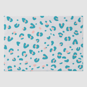 Pink und Blue Leopard Muster Seidenpapier