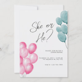 Pink und Blue Modern Gender Reveal Einladung