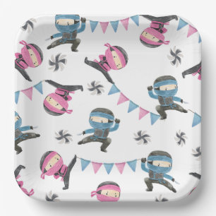 Pink und Blue Ninja Party Paper Teller