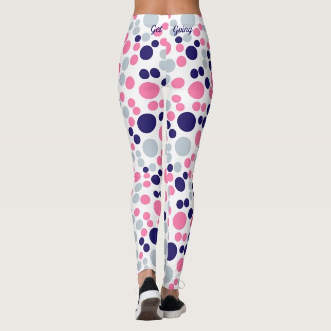 Pink und Blue Polka Dot Leggings (Rückseite)