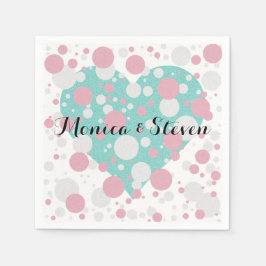 Pink und Blue Polka Dot Party Cocktail Napkins Serviette