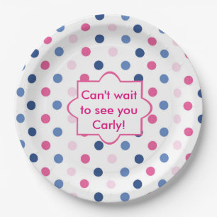 Pink und Blue Polka Dots Baby Dusche Pappteller