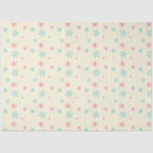Pink und Blue Snowflake Muster Weihnachten Winter Seidenpapier
