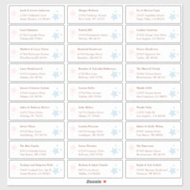 Pink und Blue Stars Gastadressen Labels