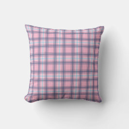 Pink und Blue Tartan Weihnachten Doppelseitenmuste Kissen