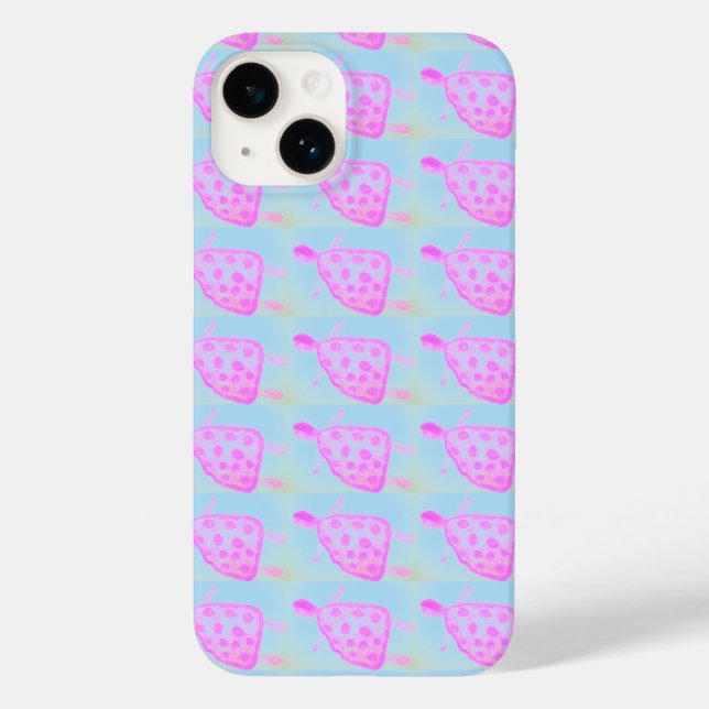 Pink und Blue Turtle Apple iPhone Case (Rückseite)