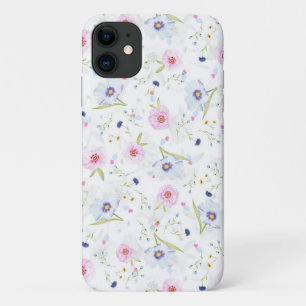 Pink und Blue Watercolor Florals Handy Case