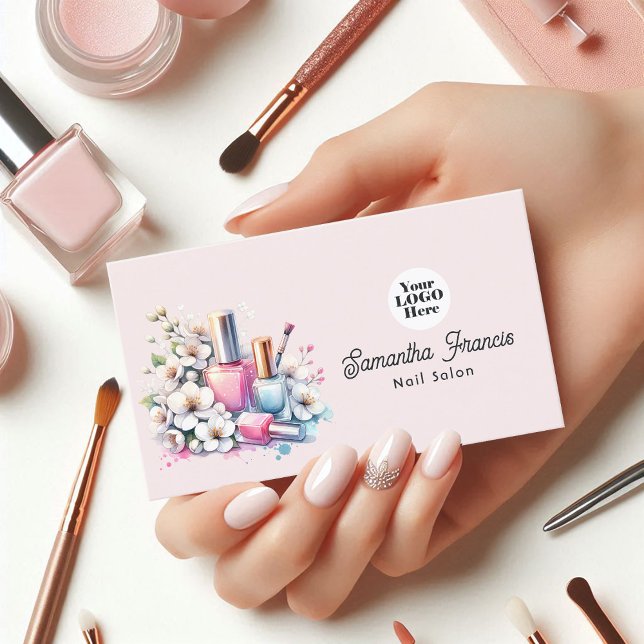 Pink und Blush Nail Salon Visitenkarte (Pink and Blush Nail Salon Business Card)