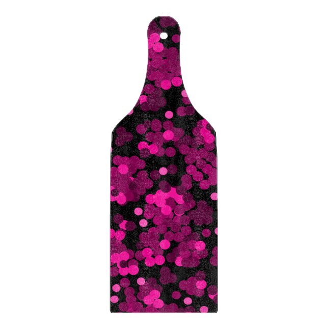 Pink und bordeauxrotes Polka-Dofetti-Muster Schneidebrett (Vorderseite)