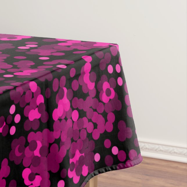 Pink und bordeauxrotes Polka-Dofetti-Muster Tischdecke (Beispiel)