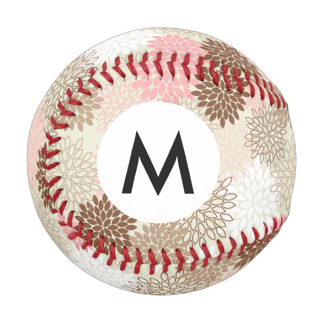 Pink und Braun-Mummmuster Baseball (Vorderseite Links)