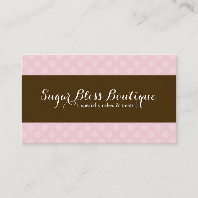Pink und Brown Bakery Business Card Visitenkarte (Vorderseite)