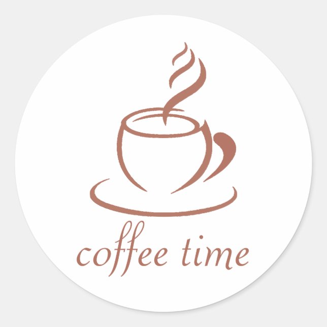 Pink und Brown Kaffeezeit Square Sticker (Vorderseite)
