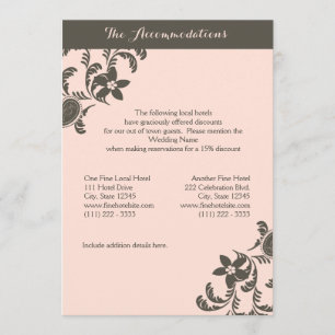 Pink und Brown Paisley Floral Unterkünfte Einladung
