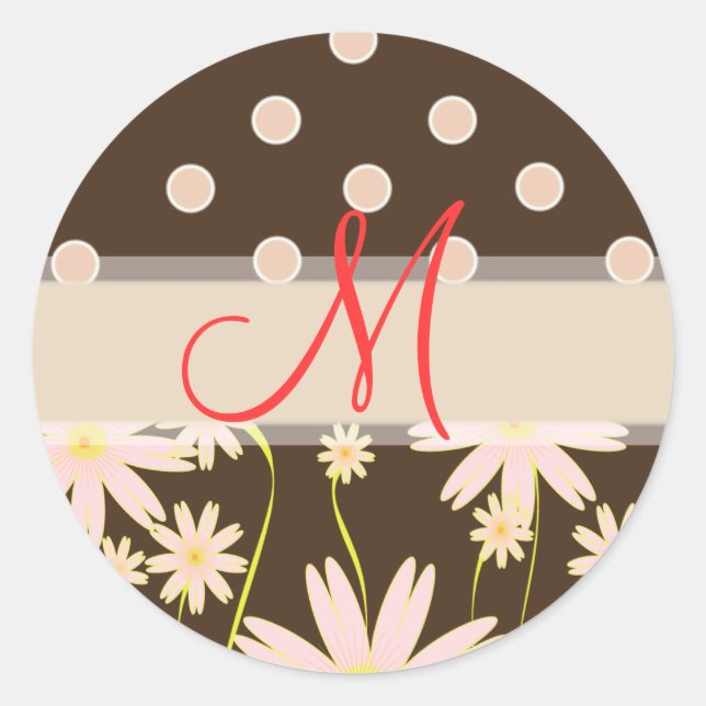 Pink und Brown polka Punkte Aufkleber (Vorderseite)