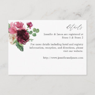 Pink und Burgund Floral 7 LG Begleitkarte