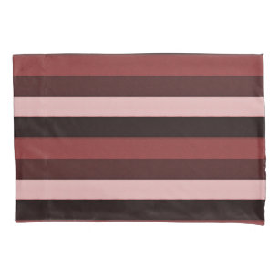 Pink und Burgund gestreift Kissenbezug