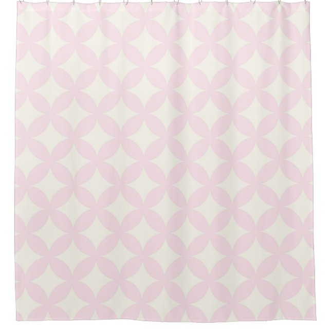 Pink und Cream Geocircles Muster Duschvorhang (Vorderseite)