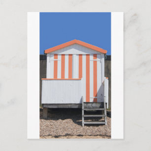 Pink und Creme Beach Hut Postkarte