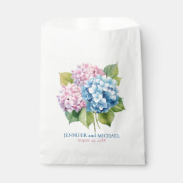 Pink und Dusty Blue Hydrangeas Wedding Geschenktütchen