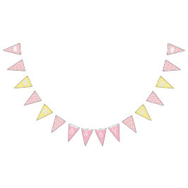 Pink und Gelb Baby Girl Daisy Themed Baby Dusche Wimpelkette