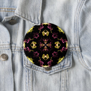 Pink und gelb Mandala Button