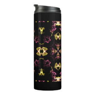 Pink und gelb Mandala Thermosbecher